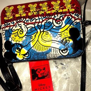 Coach leather cross body bag Mickey Mouse X Keith Haring collection!